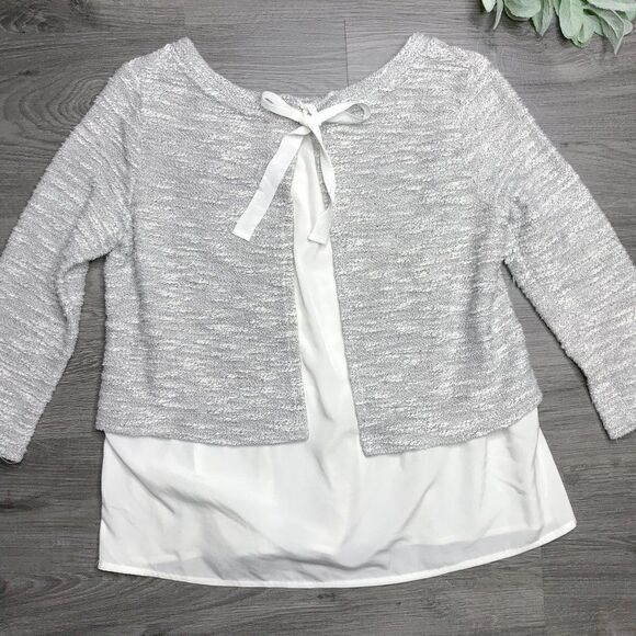 POSTMARK | sz S gray marled split back sweater - Picture 5 of 5